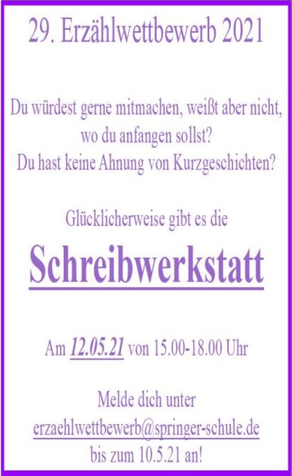 Plakat Schreibwerkstatt