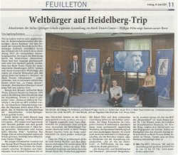 Foto: Die Rhein-Neckar-Zeitung berichtet am 19.06.2020 über das Projekt im Mark Twain Center